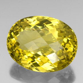 76.90캐럿 천연 레몬 쿼츠, 타원형 컷, 31.4×24.9 mm, VVS
