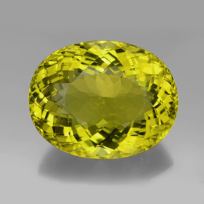 199.65캐럿 천연 녹빛 옐로우 쿼츠, 타원형 컷, 42.4×33.4 mm, VVS