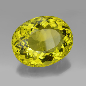 199.65캐럿 천연 녹빛 옐로우 쿼츠, 타원형 컷, 42.4×33.4 mm, VVS