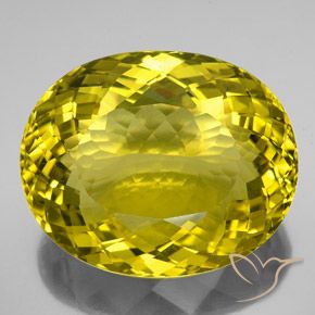 122.85ct 자연스러운 미디엄 다크 옐로우 석영, 타원형, VVS