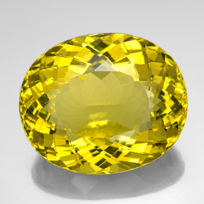 132.25캐럿 천연 레몬 쿼츠, 타원형 컷, 37.8×31.5 mm, VVS