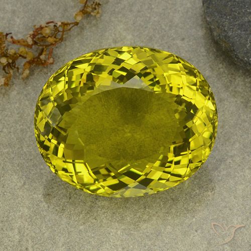 145.85ct 자연스러운 미디엄 옐로우 석영, 타원형, VVS