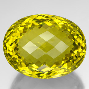 210.55캐럿 천연 강렬한 노란색 쿼츠, 타원형 컷, 40.8×31.3 mm, VVS