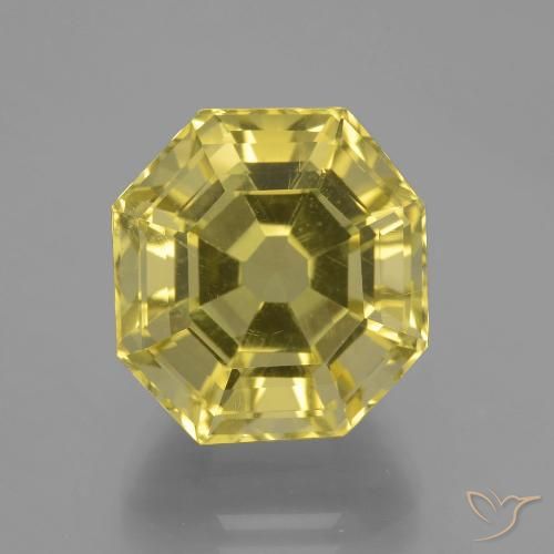 13.69ct 자연스러운 연노랑 석영, 에메랄드 컷, VVS