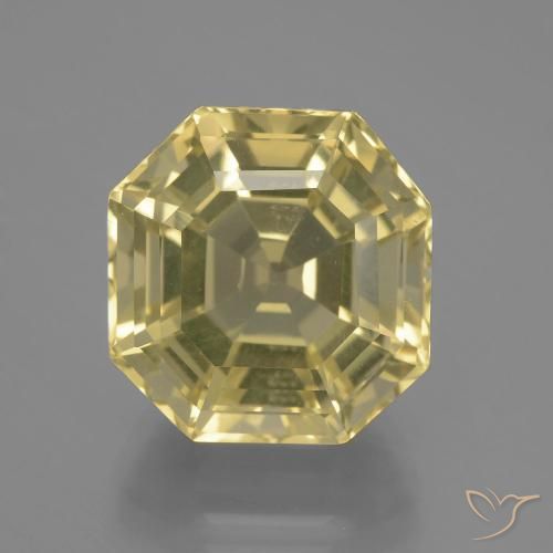 13.34ct 자연스러운 옅은 노랑 석영, 에메랄드 컷, VVS