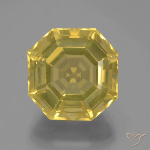 13.50ct 자연스러운 연노랑 석영, 에메랄드 컷, VVS-VS