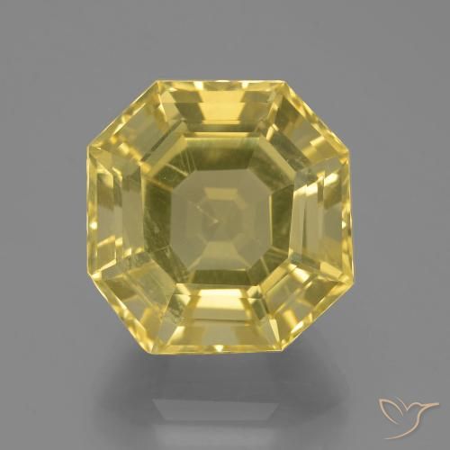 13.70ct 자연스러운 연노랑 석영, 에메랄드 컷, VVS-VS