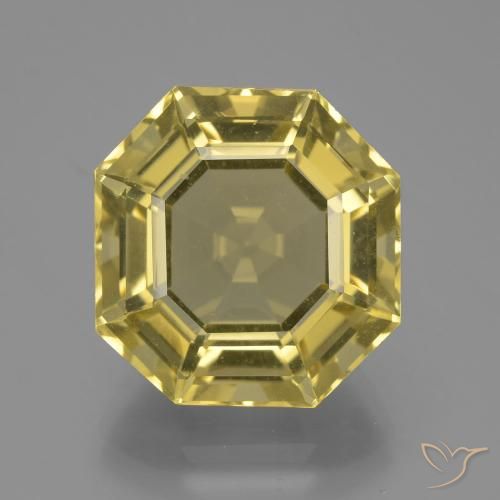 13.83ct 자연스러운 라이트 골든 옐로우 석영, 에메랄드 컷, VVS