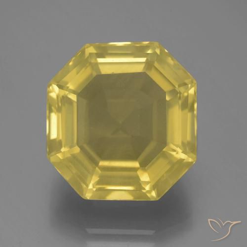 13.51ct 자연스러운 연노랑 석영, 에메랄드 컷, VVS-VS