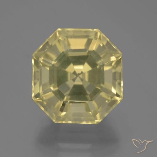 13.37ct 자연스러운 옅은 노랑 석영, 에메랄드 컷, VVS