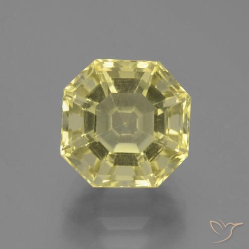 3.94ct 자연스러운 옅은 노랑 석영, 에메랄드 컷, VVS-VS