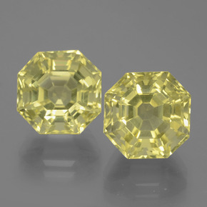 캐럿 천연 레몬 쿼츠 보석, 에메랄드 컷, 10.4×10.4 mm, VVS-VS