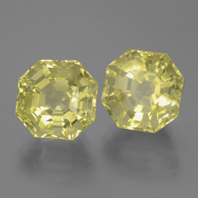 캐럿 천연 레몬 쿼츠 보석, 에메랄드 컷, 10.4×10.4 mm, VVS-VS
