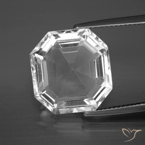 11.25ct 자연스러운 클리어 화이트 석영, 에메랄드 컷, VVS
