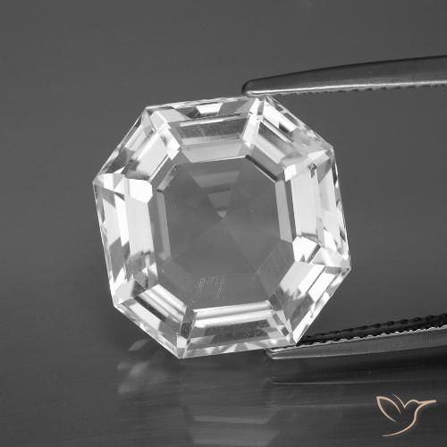 13.13ct 자연스러운 클리어 화이트 석영, 에메랄드 컷, VVS-VS
