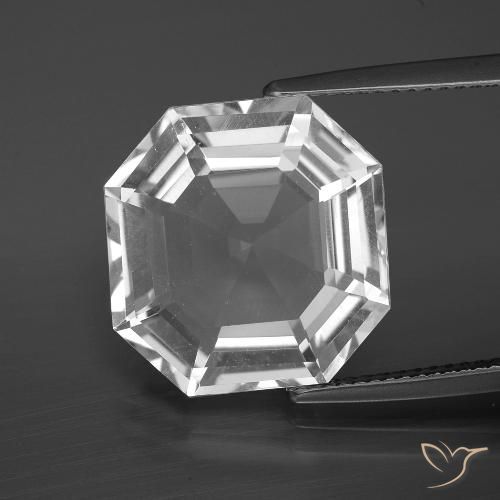 11.84ct 자연스러운 클리어 화이트 석영, 에메랄드 컷, VVS