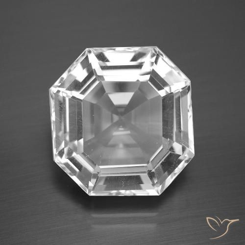 13.29ct 자연스러운 클리어 화이트 석영, 에메랄드 컷, VVS-VS