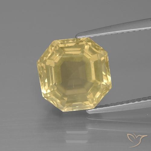 5.31ct 자연스러운 따뜻한 노란색 석영, 에메랄드 컷, VS