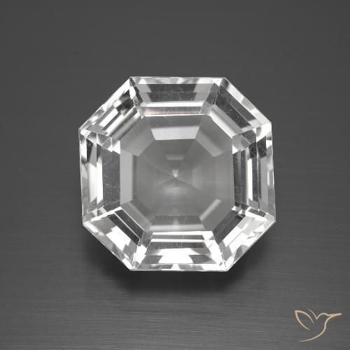 12.93ct 자연스러운 클리어 화이트 석영, 에메랄드 컷, VVS