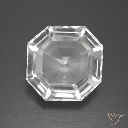 12.29ct 자연스러운 클리어 화이트 석영, 에메랄드 컷, VVS-VS