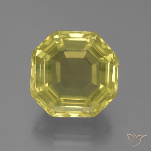 14.91ct 자연스러운 옅은 노랑 석영, 에메랄드 컷, VVS-VS