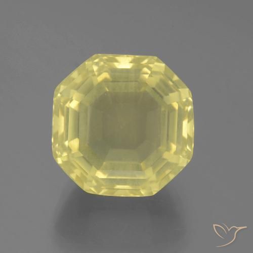 17.33ct 자연스러운 연노랑 석영, 에메랄드 컷, VS