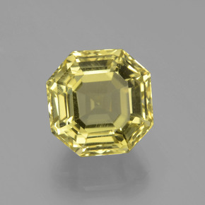 7.70캐럿 천연 레몬 쿼츠, 에메랄드 컷, 11.6×11.5 mm, VS