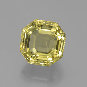 7.70캐럿 천연 레몬 쿼츠, 에메랄드 컷, 11.6×11.5 mm, VS