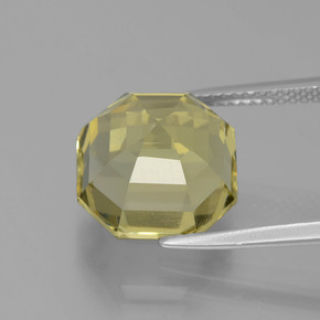 7.70캐럿 천연 레몬 쿼츠, 에메랄드 컷, 11.6×11.5 mm, VS