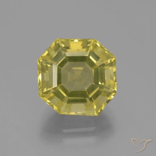 6.08ct 자연스러운 딥 옐로우 석영, 에메랄드 컷, VVS