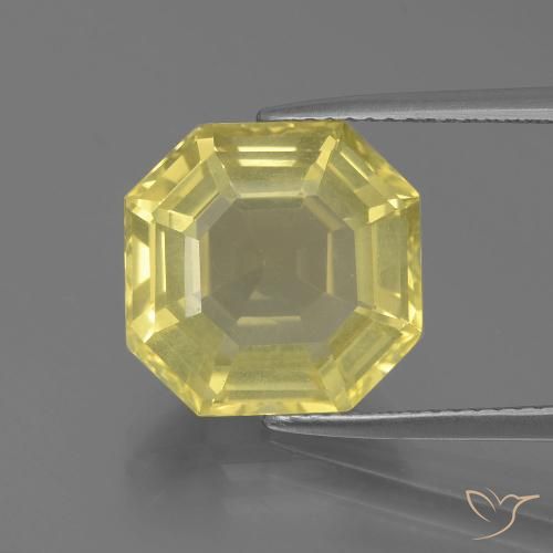 7.26ct 자연스러운 연노랑 석영, 에메랄드 컷, VS