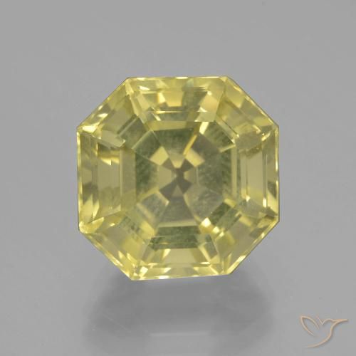 8.92ct 자연스러운 미디엄 라이트 옐로우 석영, 에메랄드 컷, VVS