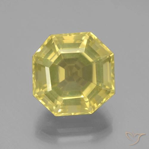 8.10ct 자연스러운 매우 옅은 노란색 석영, 에메랄드 컷, VVS-VS