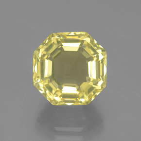 7.94캐럿 천연 레몬 쿼츠, 에메랄드 컷, 11.6×11.6 mm, VVS