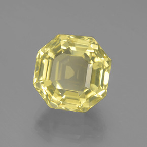 7.94캐럿 천연 레몬 쿼츠, 에메랄드 컷, 11.6×11.6 mm, VVS
