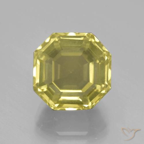 8.86ct 자연스러운 옅은 노랑 석영, 에메랄드 컷, VVS