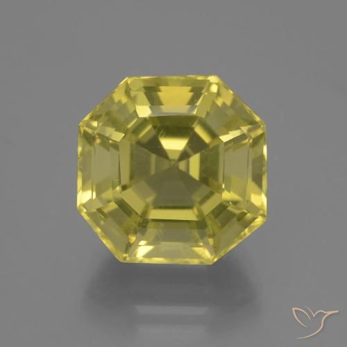11.44ct 자연스러운 연노랑 석영, 에메랄드 컷, VVS-VS