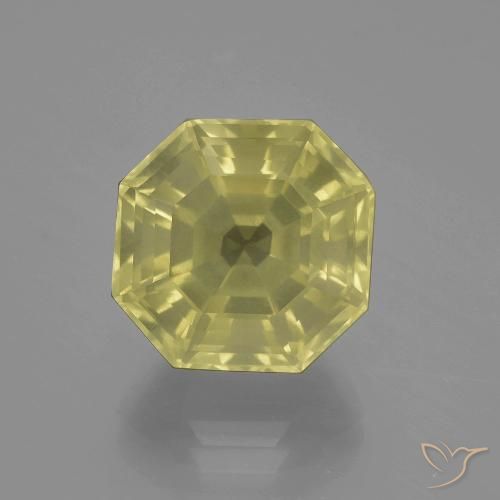 10.06ct 자연스러운 옅은 노랑 석영, 에메랄드 컷, VS