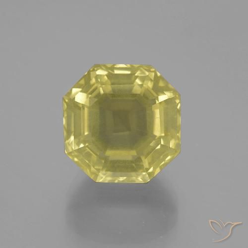 9.99ct 자연스러운 미디엄 옐로우 석영, 에메랄드 컷, VS
