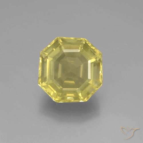 5.65ct 자연스러운 연노랑 석영, 에메랄드 컷, VVS-VS