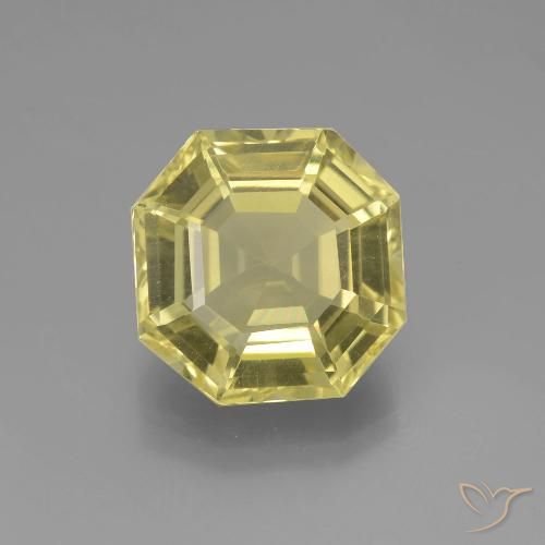 7.35ct 자연스러운 라이트 파인애플 옐로우 석영, 에메랄드 컷, VVS-VS