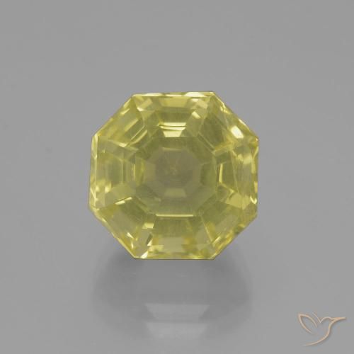 9.14ct 자연스러운 옅은 노랑 석영, 에메랄드 컷, VS