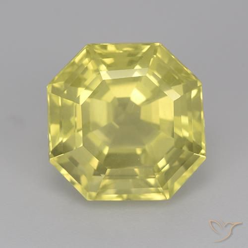 7.16ct 자연스러운 옅은 노랑 석영, 에메랄드 컷, VVS