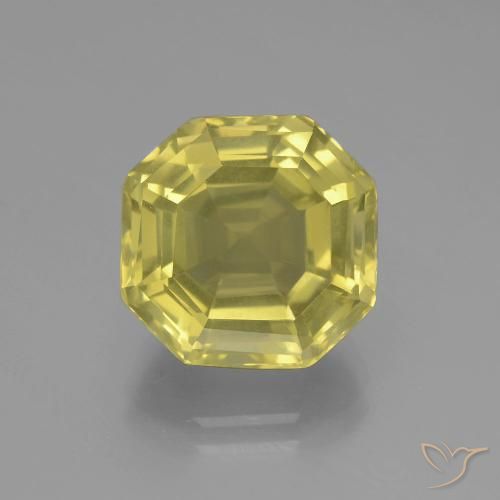 6.52ct 자연스러운 옅은 노랑 석영, 에메랄드 컷, VVS-VS