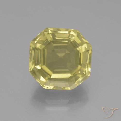 5.54ct 자연스러운 연노랑 석영, 에메랄드 컷, VVS-VS