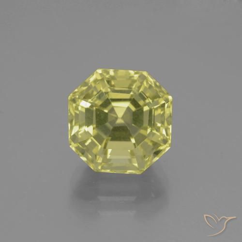 4.55ct 자연스러운 연노랑 석영, 에메랄드 컷, VVS
