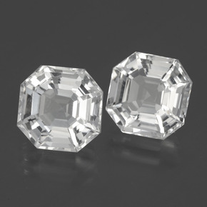 8.23캐럿 천연 화이트 쿼츠 보석, 에메랄드 컷, 10×10 mm, VVS