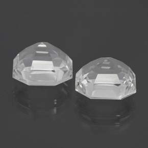 8.23캐럿 천연 화이트 쿼츠 보석, 에메랄드 컷, 10×10 mm, VVS