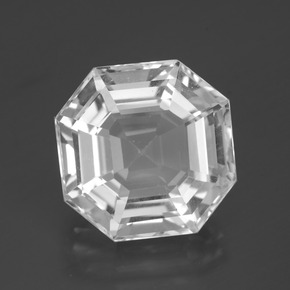 13.16캐럿 천연 화이트 쿼츠, 에메랄드 컷, 14.9×14.9 mm, VVS