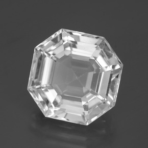 13.16캐럿 천연 화이트 쿼츠, 에메랄드 컷, 14.9×14.9 mm, VVS